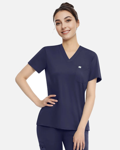 Navy Blue – Eadflie Women's Classic V-Neck Uniform Top – product image 56