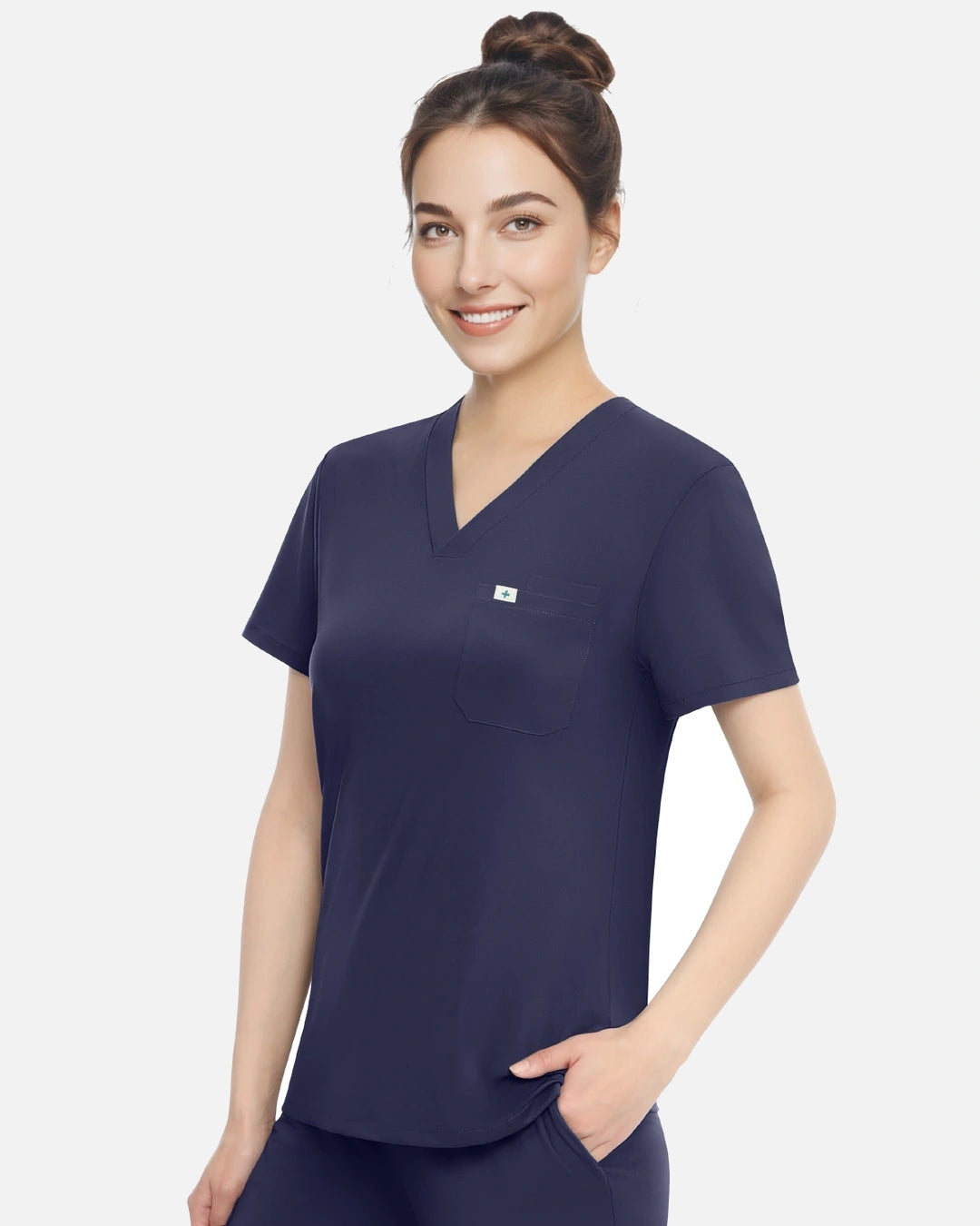 Navy Blue – Eadflie Women's Classic V-Neck Uniform Top – product image 57