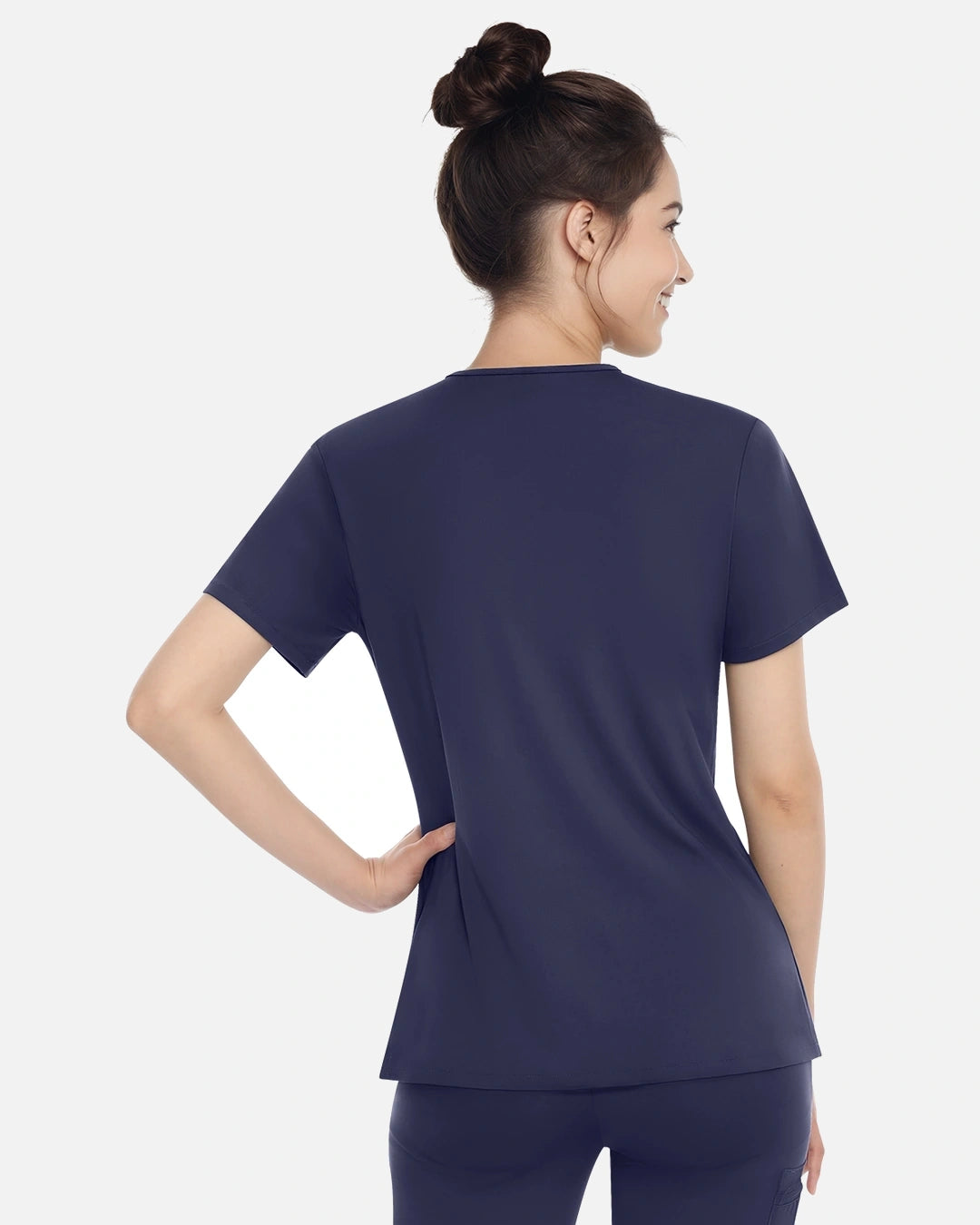 Navy Blue – Eadflie Women's Classic V-Neck Uniform Top – product image 58