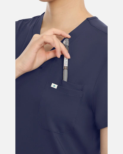 Navy Blue – Eadflie Women's Classic V-Neck Uniform Top – product image 59