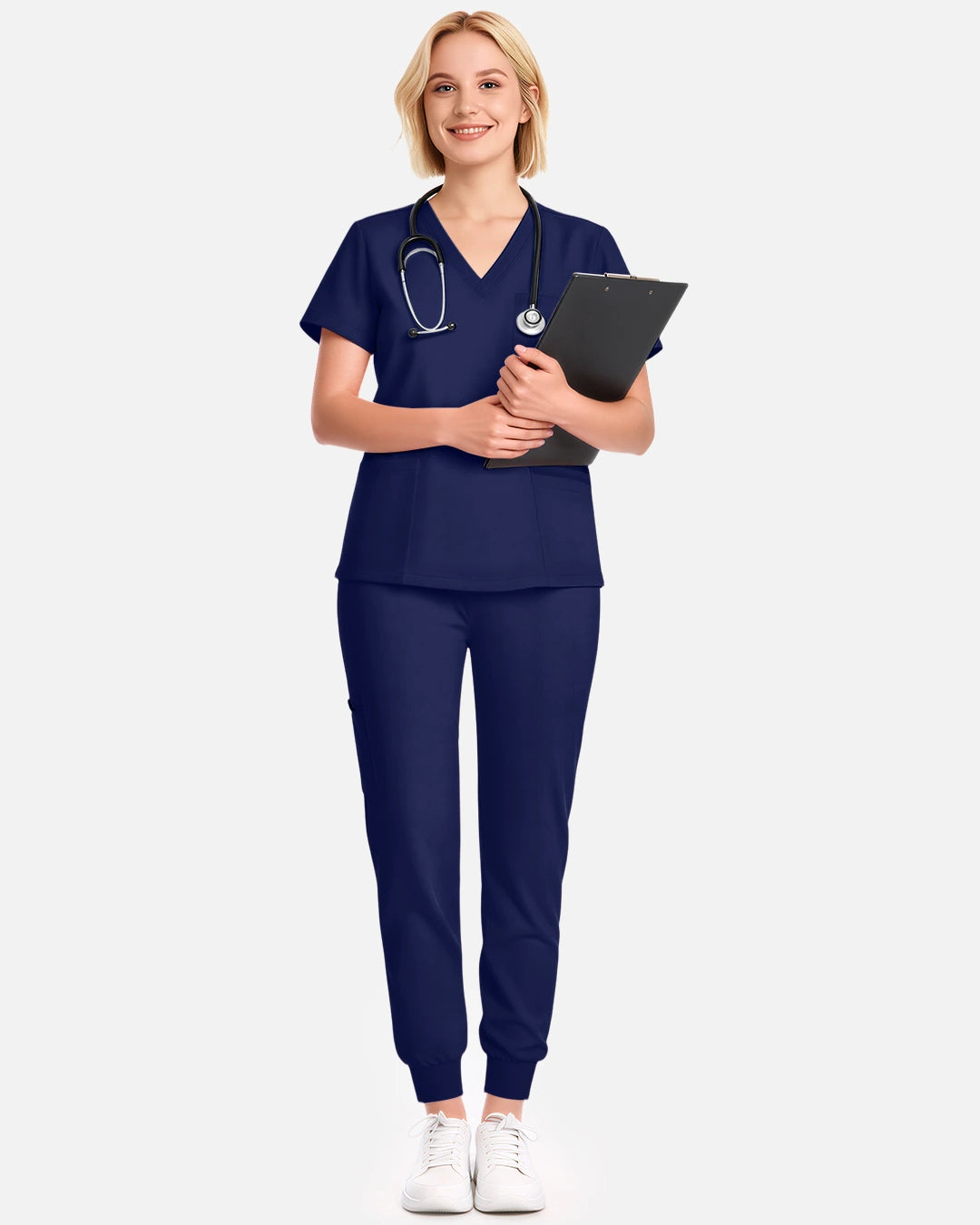 Navy Blue – Eadflie Women's Multi-Pocket Jogger Uniform Pants – product image 58