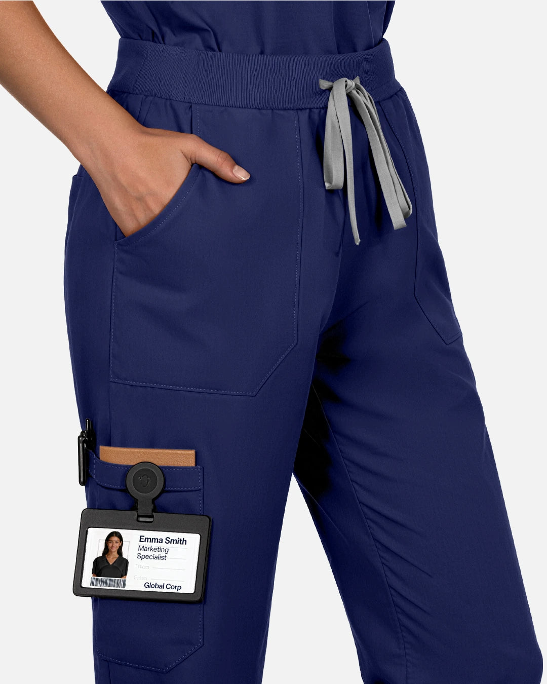 Navy Blue – Eadflie Women's Woven Straight-Leg Uniform Pants – Structured Tailored Bottoms – product image 54