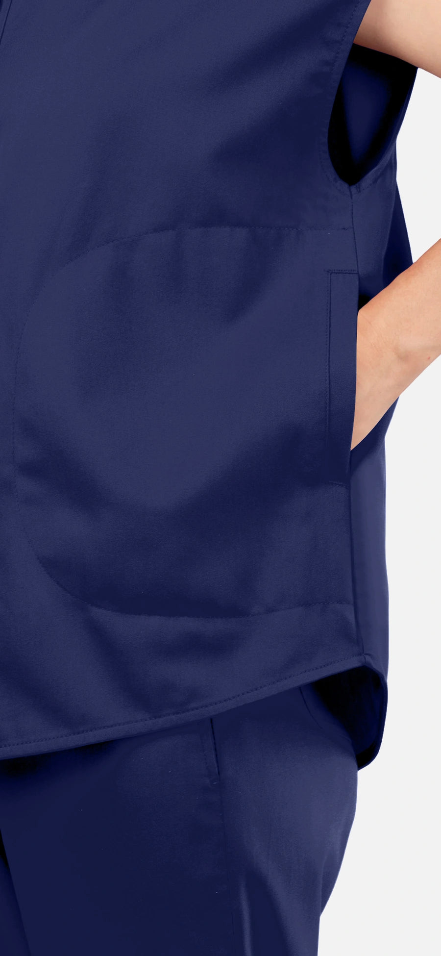 Navy Blue – Eadflie Women's Sleeveless Mandarin Collar Jogger Uniform Set – product image 87