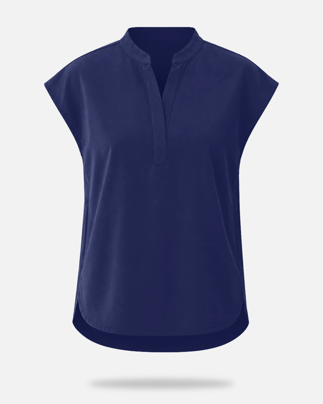 Navy Blue – Eadflie Women's Sleeveless Mandarin Collar Uniform Top – product image 49