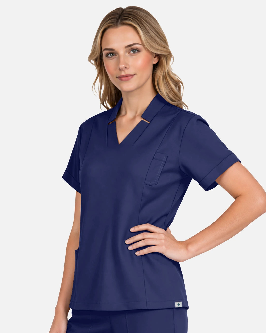 Navy Blue – Eadflie Women's Split V-Neck Uniform Top – product image 46