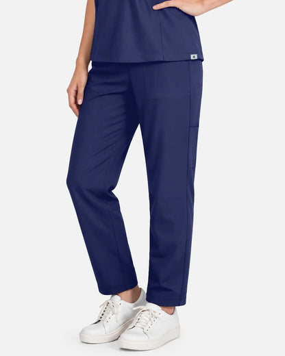 Navy Blue – Eadflie Women's Slim Fit Tapered Cargo Uniform Pants – product image 47