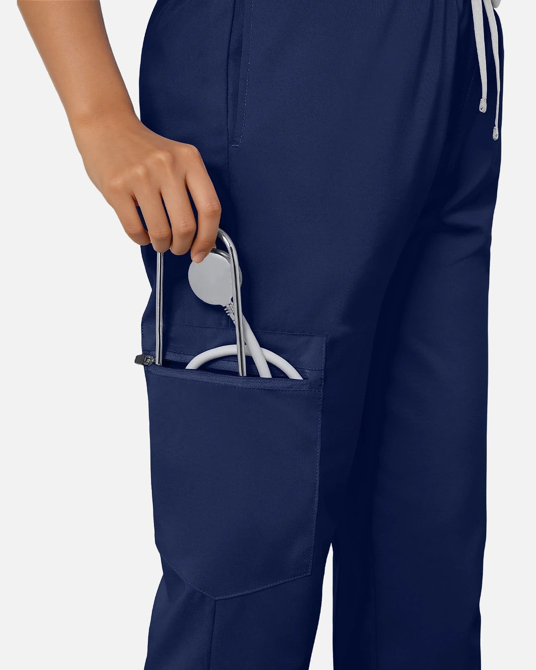 Navy Blue – Eadflie Women's Classic V-Neck Jogger Uniform Set – product image 87
