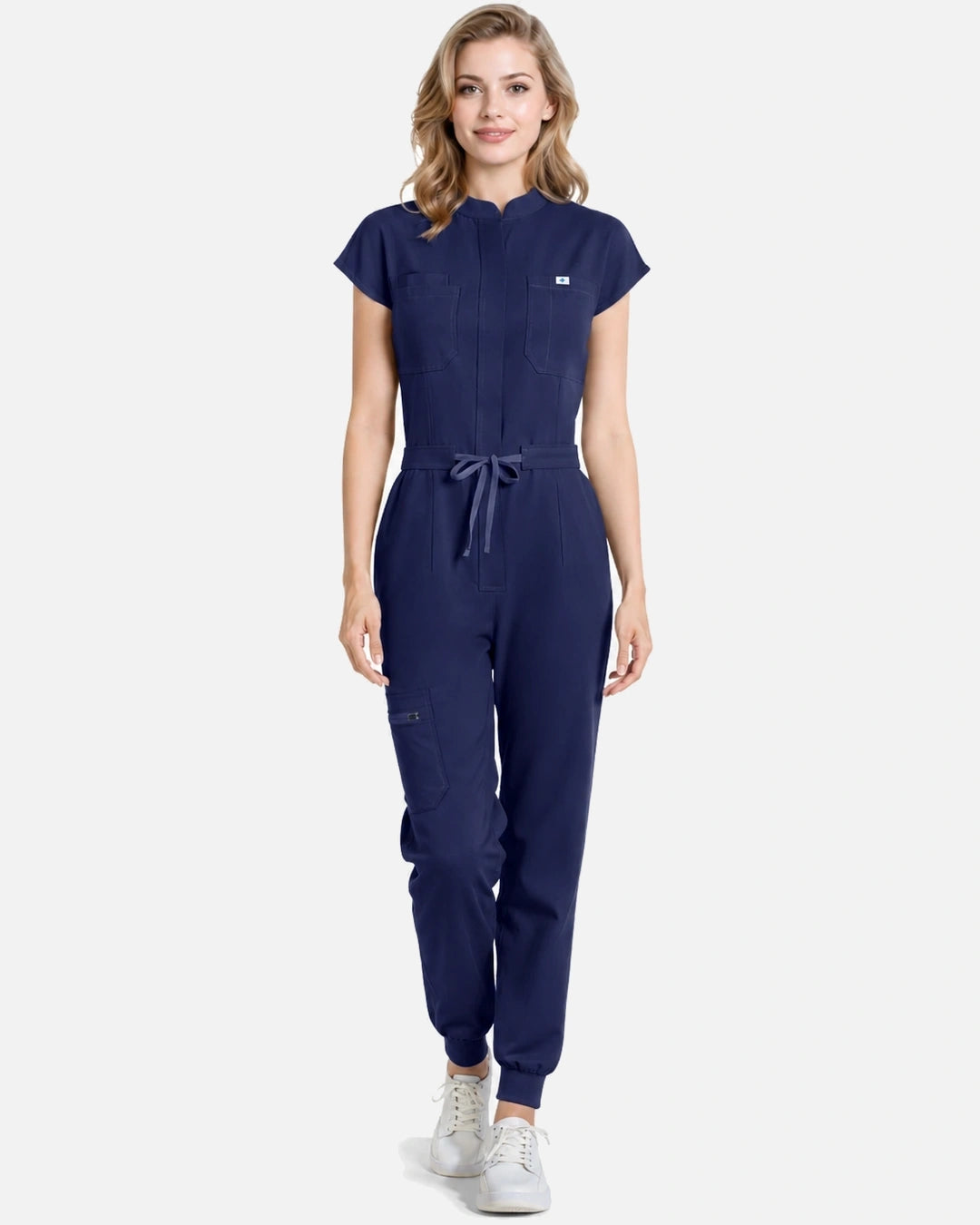Navy Blue – Eadflie Women's Zip-Front Uniform Jumpsuit – Sleeveless Stretch One-Piece – product image 50