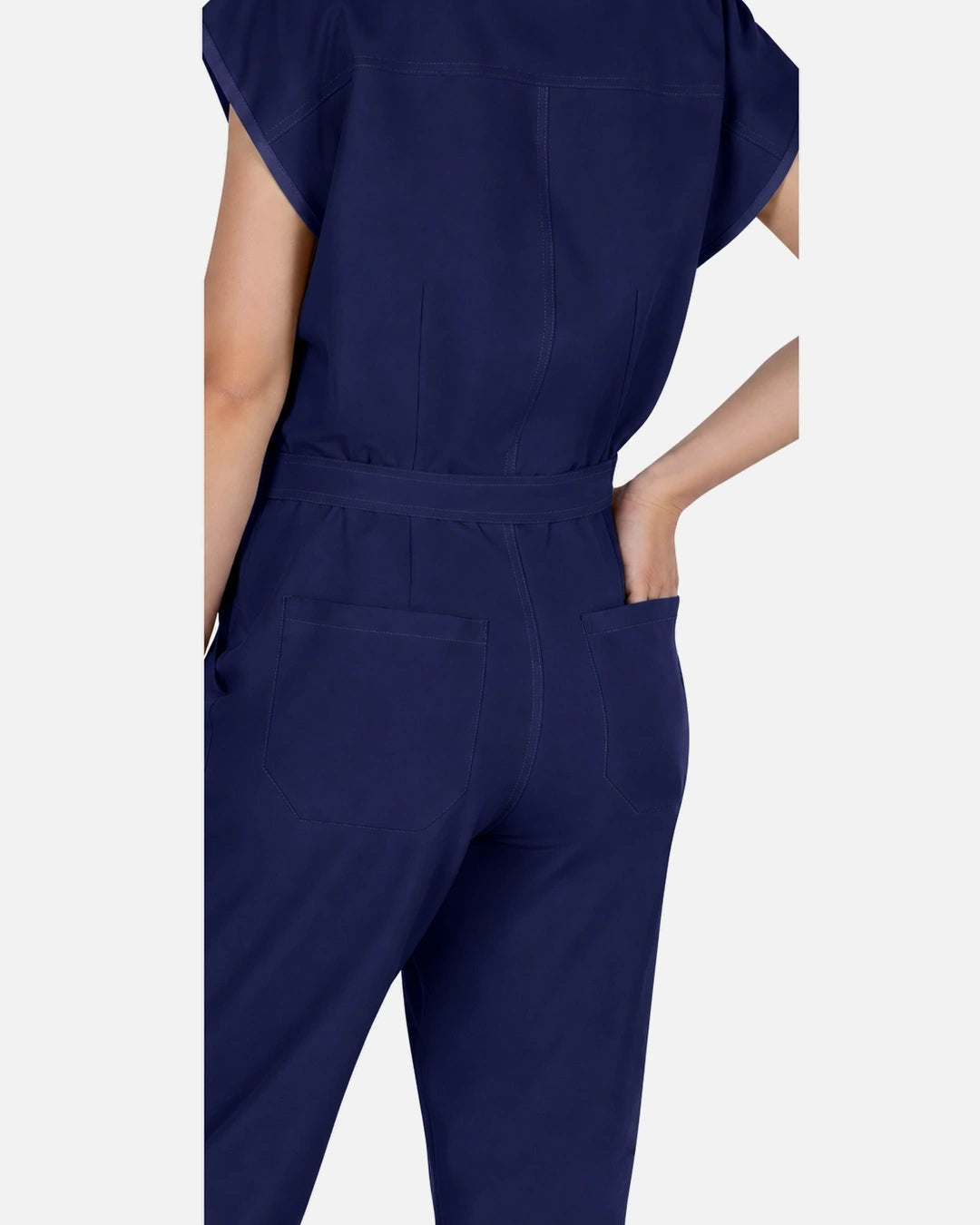 Navy Blue – Eadflie Women's Zip-Front Uniform Jumpsuit – Sleeveless Stretch One-Piece – product image 56