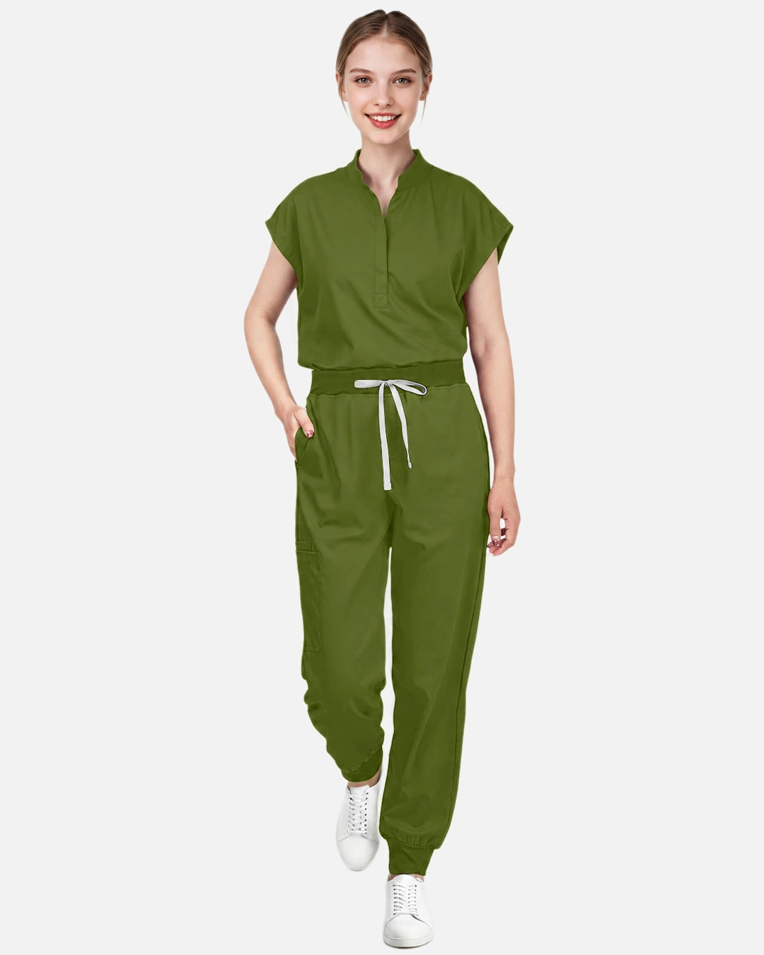 Olive Green – Eadflie Women's Tapered Jogger Uniform Pants – Soft Stretch Bottoms – product image 93