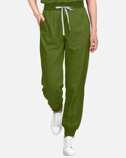 Olive Green – Eadflie Women's Tapered Jogger Uniform Pants – Soft Stretch Bottoms – product image 92