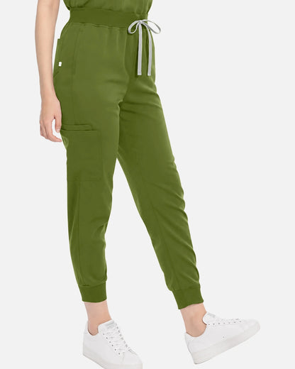Olive Green – Eadflie Women's Tapered Jogger Uniform Pants – Soft Stretch Bottoms – product image 96