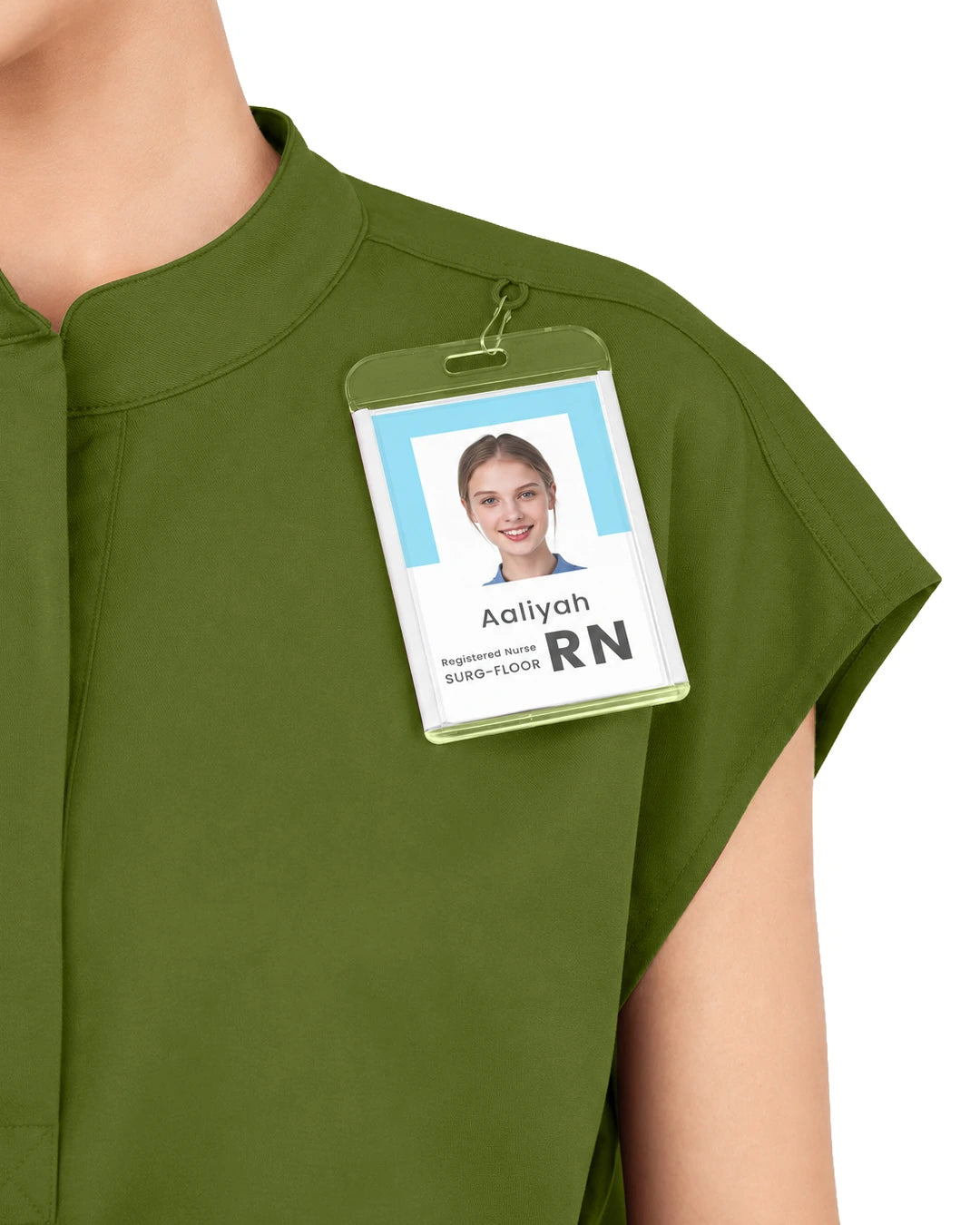 Olive Green – Eadflie Women's Sleeveless Mandarin Collar Uniform Top – product image 42