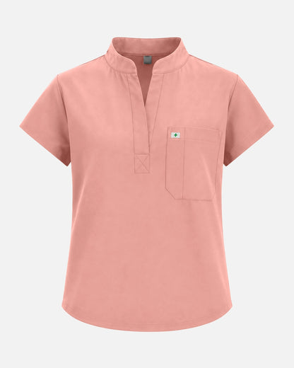 Pink – Eadflie Women's Sleeveless Henley Uniform Top – product image 13