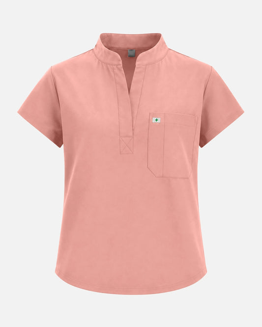 Pink – Eadflie Women's Sleeveless Henley Uniform Top – product image 13