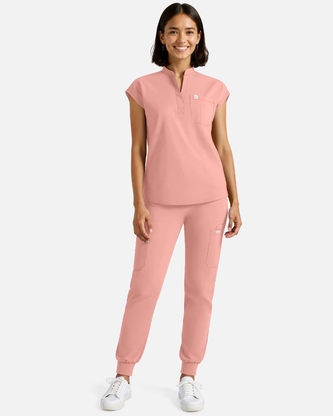 Pink – Eadflie Women's Sleeveless Henley Uniform Top – product image 15