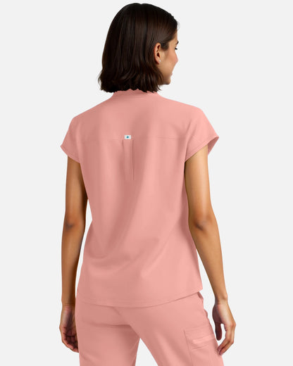 Pink – Eadflie Women's Sleeveless Henley Uniform Top – product image 16
