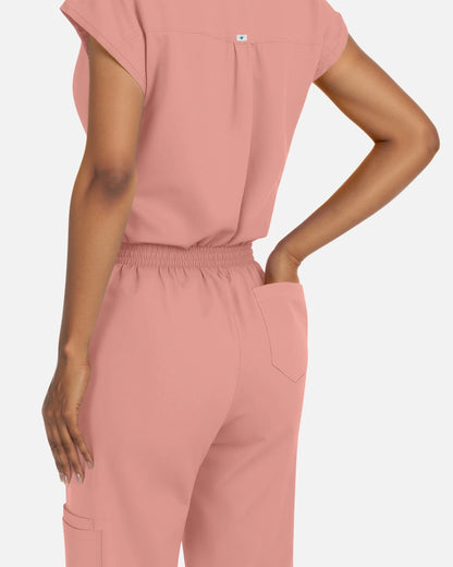 Pink – Eadflie Women's Sleeveless Henley Uniform Top – product image 17