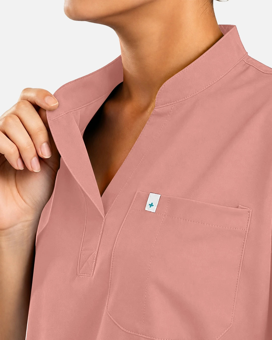 Pink – Eadflie Women's Sleeveless Henley Uniform Top – product image 18