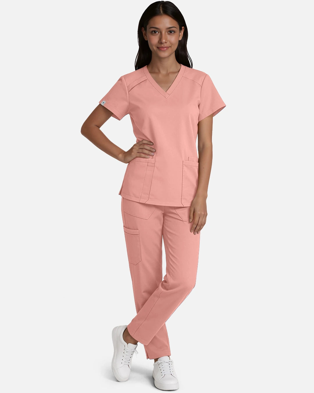 Pink – Eadflie Women's Woven Straight-Leg Uniform Pants – Structured Tailored Bottoms – product image 65