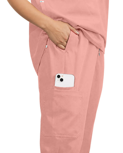 Pink – Eadflie Women's Tapered Jogger Uniform Pants – Soft Stretch Bottoms – product image 82