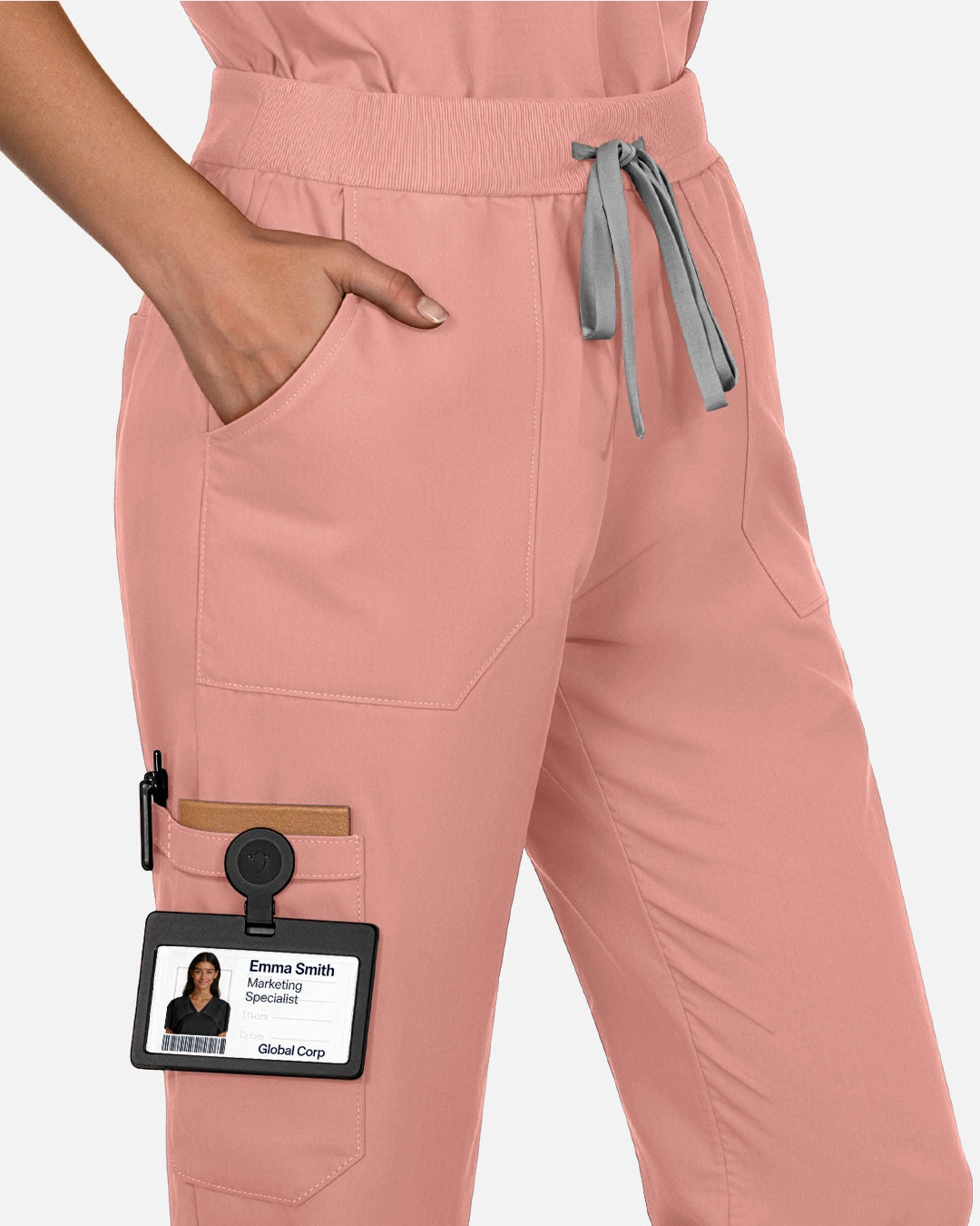 Pink – Eadflie Women's Woven Straight-Leg Uniform Pants – Structured Tailored Bottoms – product image 68