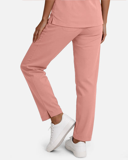 Pink – Eadflie Women's Woven Straight-Leg Uniform Pants – Structured Tailored Bottoms – product image 69