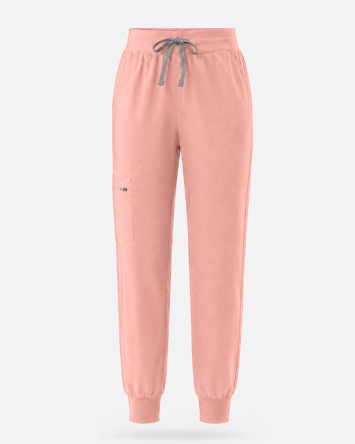 Eadflie Women's Multi-Pocket Jogger Uniform Pants - Pink