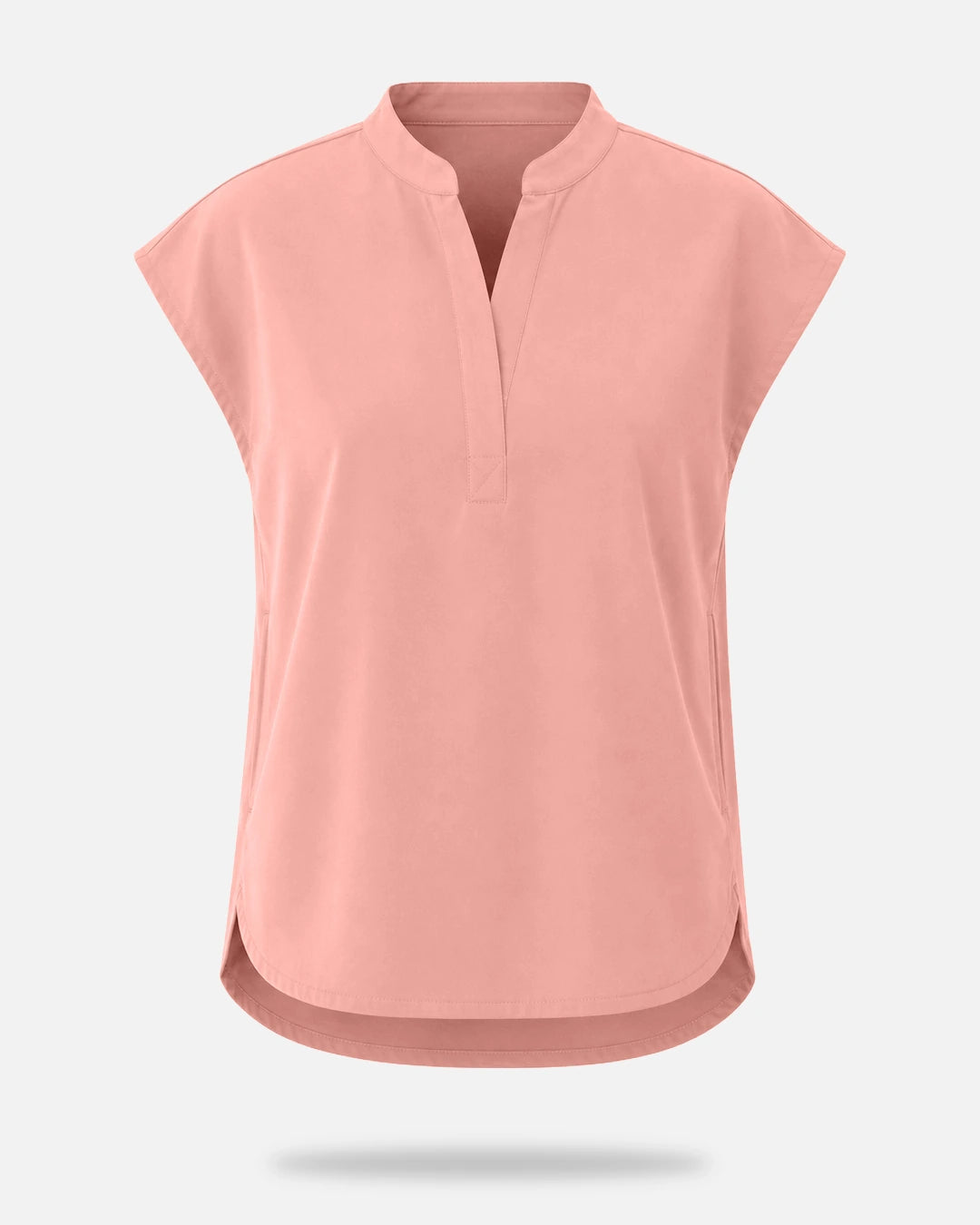 Pink – Eadflie Women's Sleeveless Mandarin Collar Uniform Top – product image 67