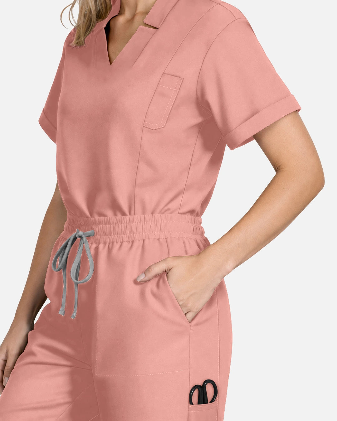 Pink – Eadflie Women's Slim Fit Tapered Cargo Uniform Pants – product image 30
