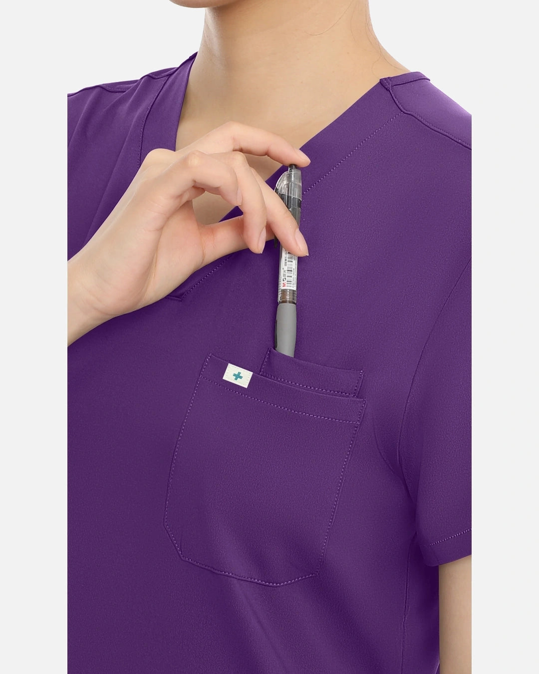 Purple – Eadflie Women's Classic V-Neck Uniform Top – product image 77