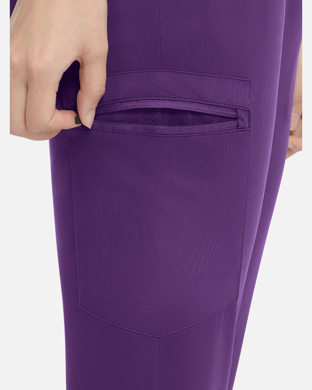Purple – Eadflie Women's Knit V-Neck Jogger Uniform Set – product image 84