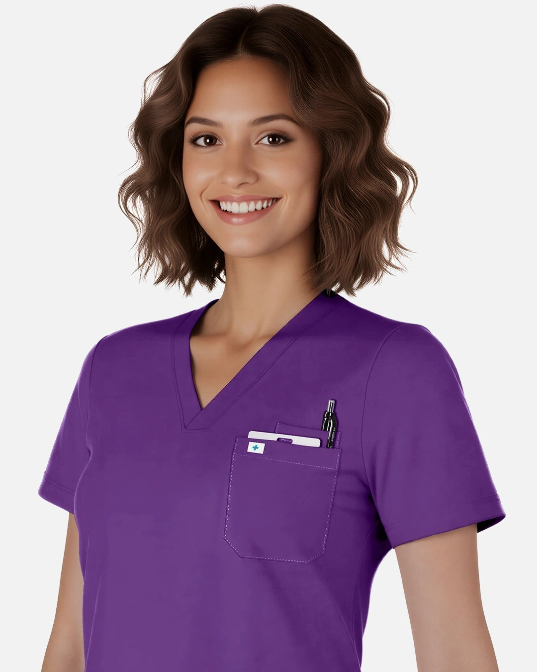 Purple – Eadflie Women's Classic V-Neck Jogger Uniform Set – product image 05