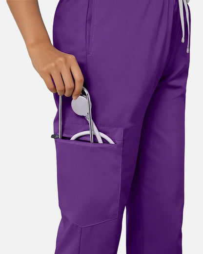 Purple – Eadflie Women's Classic V-Neck Jogger Uniform Set – product image 06
