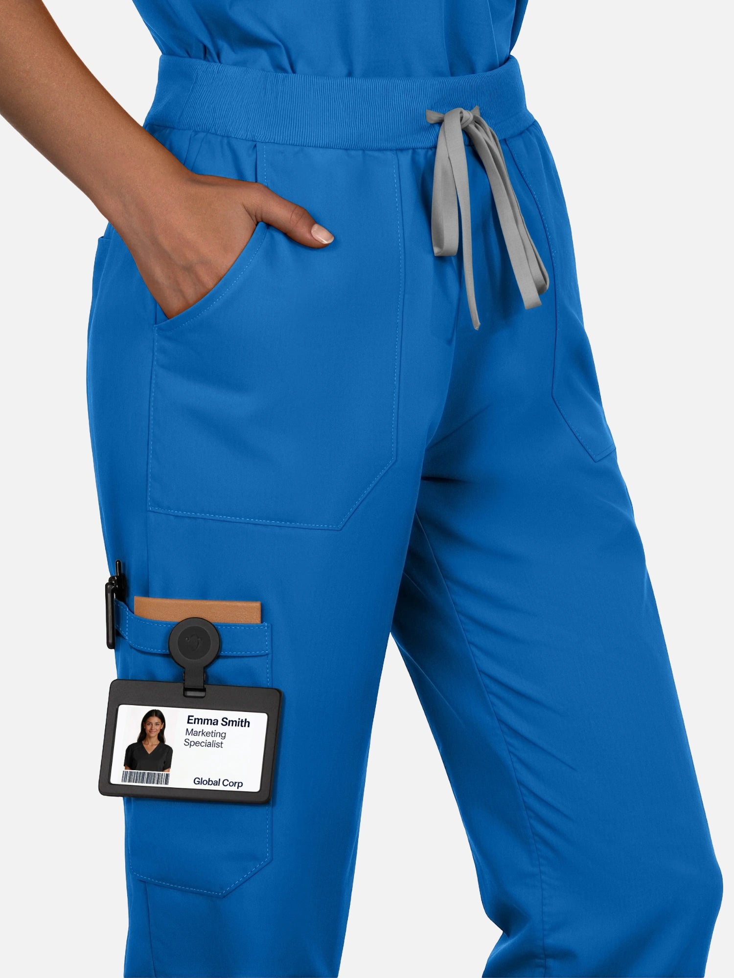 Royal Blue – Eadflie Women's Woven V-Neck Uniform Set – Straight-Leg Structured – product image 26