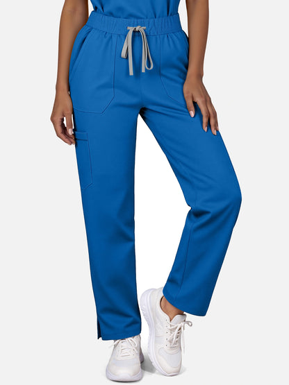 Royal Blue – Eadflie Women's Woven V-Neck Uniform Set – Straight-Leg Structured – product image 27