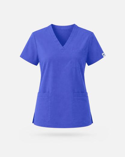Royal Blue – Eadflie Women's V-Neck Uniform Top – Short Sleeve 3-Pocket Soft Stretch – product image 41