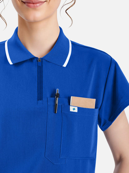 Royal Blue – Eadflie Women's Zip Polo Straight-Leg Uniform Set – product image 31