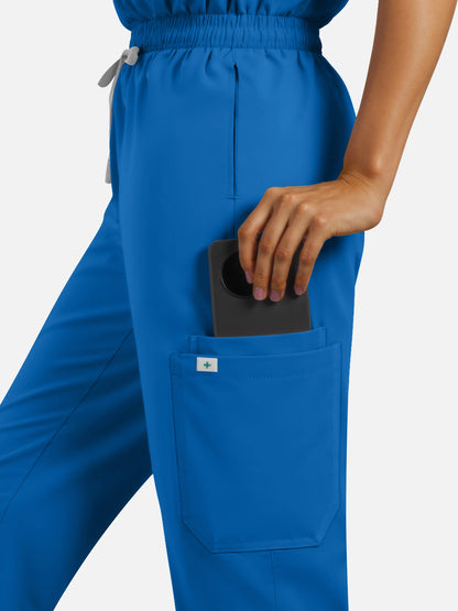 Royal Blue – Eadflie Women's Henley Sleeveless Jogger Uniform Set – product image 25