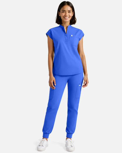 Royal Blue – Eadflie Women's Sleeveless Henley Uniform Top – product image 31