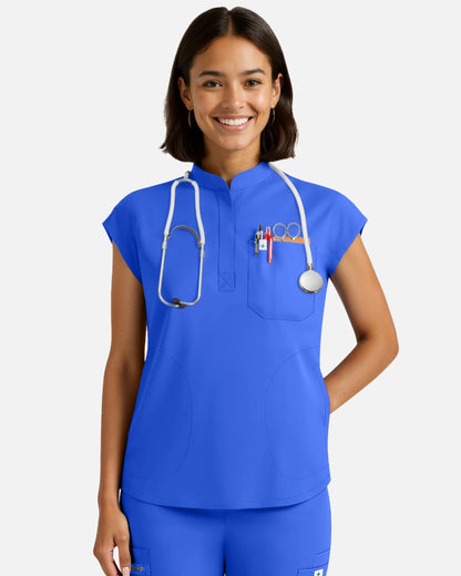 Royal Blue – Eadflie Women's Sleeveless Henley Uniform Top – product image 32