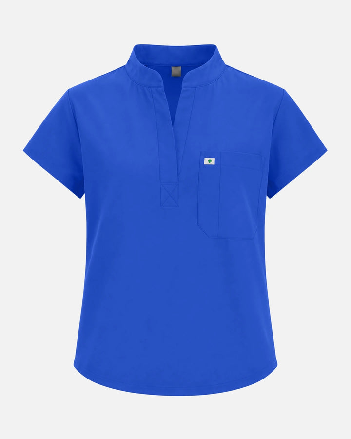 Eadflie Women's Sleeveless Henley Uniform Top - Royal Blue