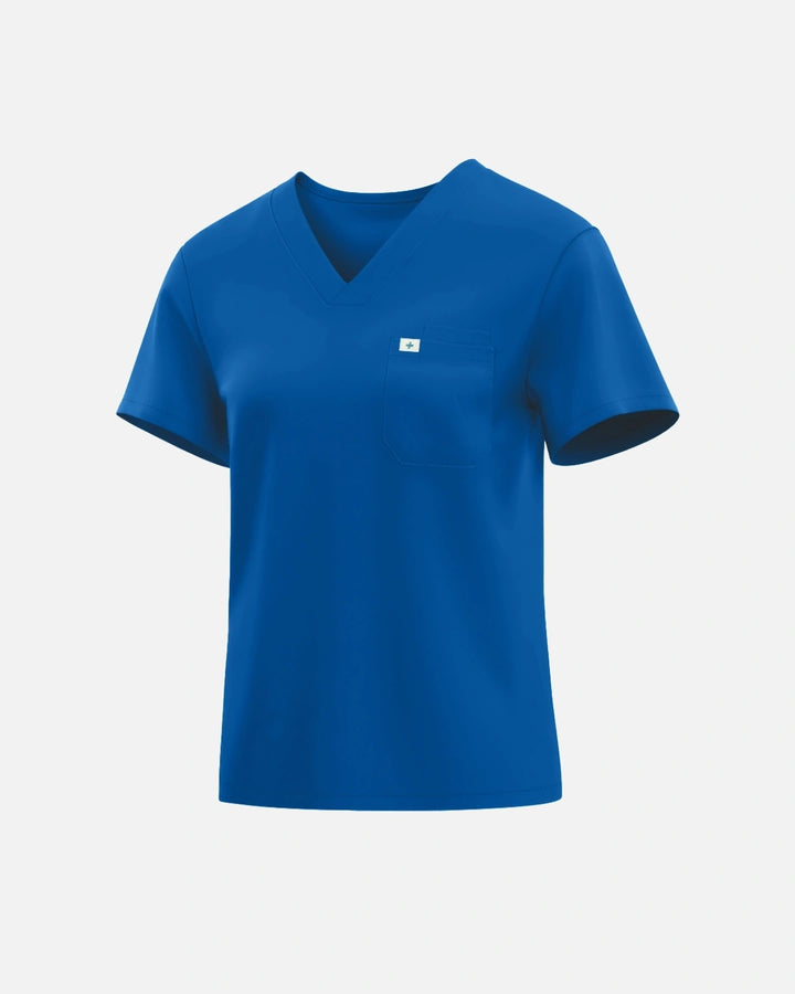 Eadflie Women's Classic V-Neck Uniform Top - Royal Blue
