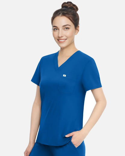 Royal Blue – Eadflie Women's Classic V-Neck Uniform Top – product image 27