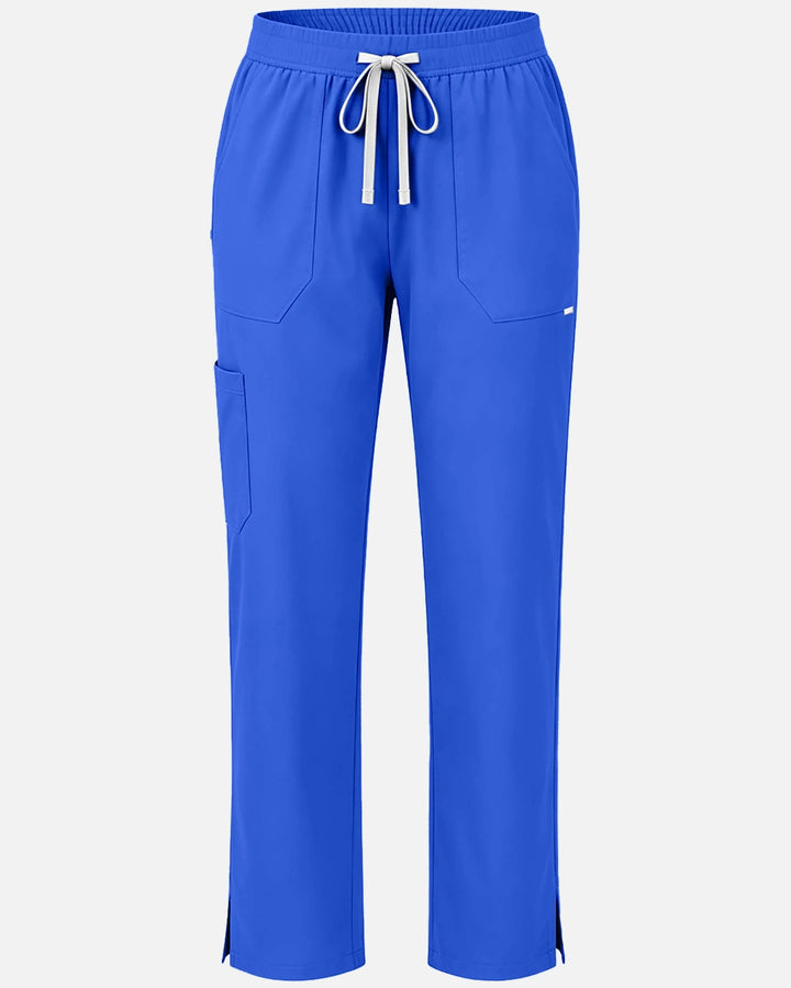 Eadflie Women's Woven Straight-Leg Uniform Pants – Structured Tailored Bottoms - Royal Blue