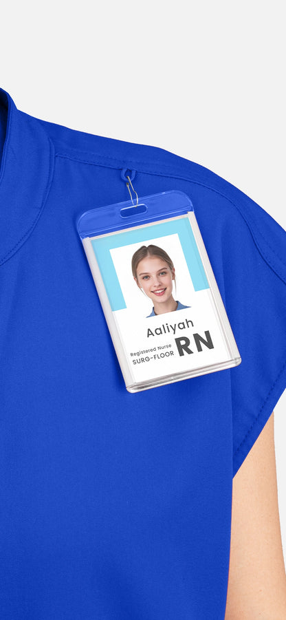 Royal Blue – Eadflie Women's Sleeveless Mandarin Collar Jogger Uniform Set – product image 30