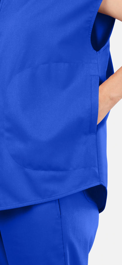 Royal Blue – Eadflie Women's Sleeveless Mandarin Collar Jogger Uniform Set – product image 31