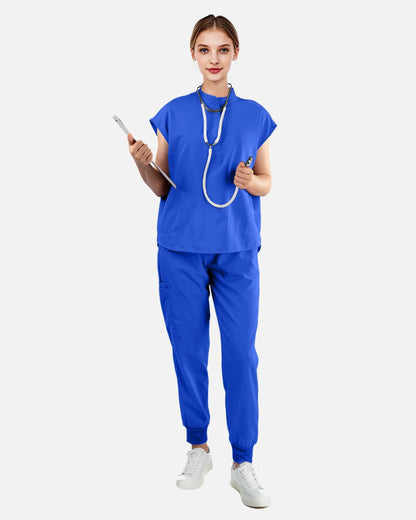 Royal Blue – Eadflie Women's Sleeveless Mandarin Collar Uniform Top – product image 63