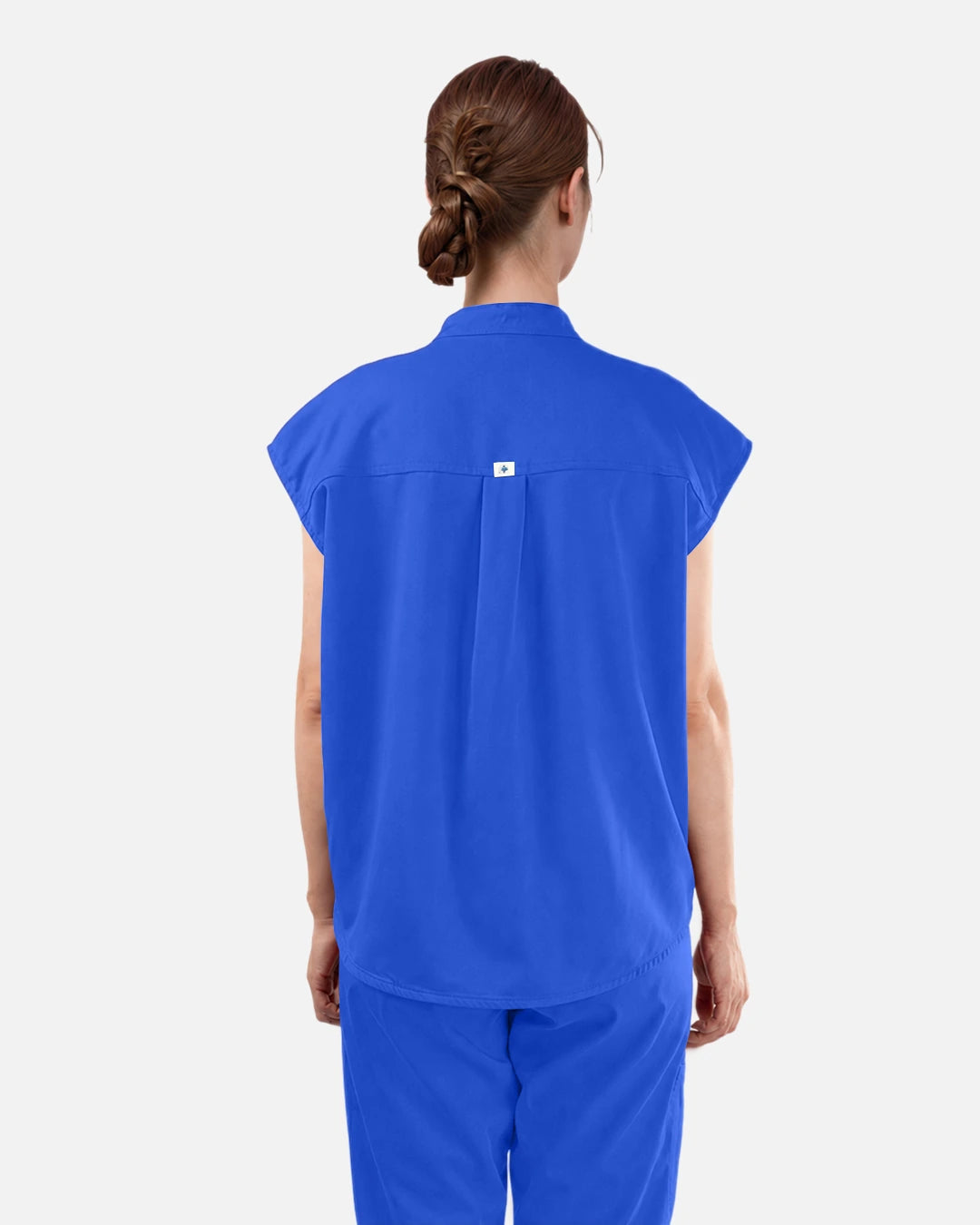 Royal Blue – Eadflie Women's Sleeveless Mandarin Collar Uniform Top – product image 64