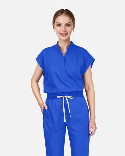 Royal Blue – Eadflie Women's Sleeveless Mandarin Collar Uniform Top – product image 62